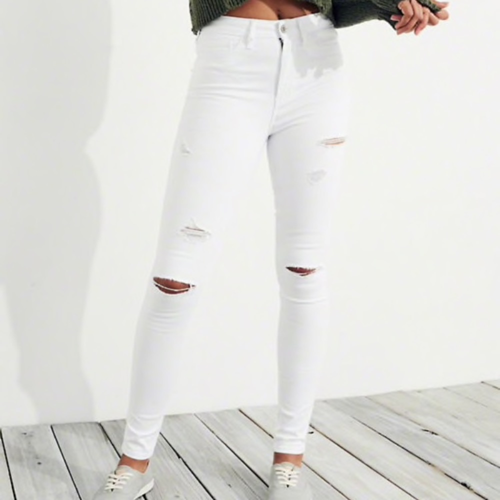 White High Waisted Jeans from Hollister